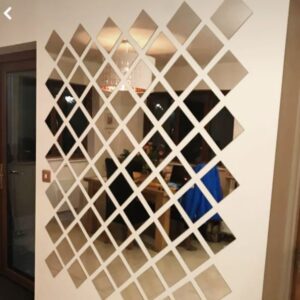 (silver )Square Mirror  Home Wall art  6 in 1 box