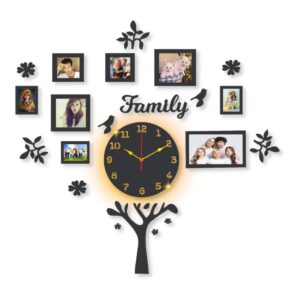 Family tree clock with light DIY clock