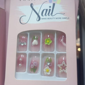 Pink Key STONES WORK NAILS Nails - Party, Wedding Nails (Random Design & Color)