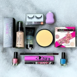 Perfect 10 Beauty Pack / Eyelashes, Beauty , Blender, Foundation ,Primer , Pan Cake , Nail Paint 2 , Eyeliner Mascara Lip Pencil