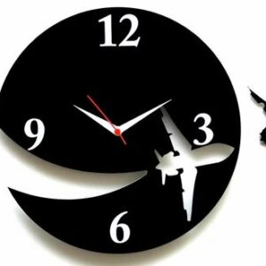 3D Wooden wall clock With Airplane Designer Theme for Home & offices