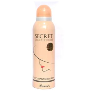 Rasasi Secret Pour Femme Deodorant Body Spray - 200ml | Best Quality Body Spray | 4 Hours Long-Lasting | Best Body Spray For Women