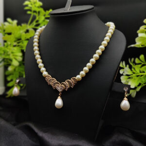 Imported Timeless Pearl Elegance Necklace Set with Drop Earrings | Girls & Women Fashion