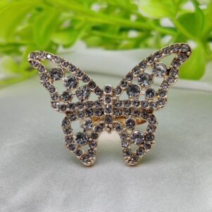 1 Piece Imported Dazzling Butterfly Crystal Ring - Embrace Elegance | Adjustable Ring | Beautiful Design For Every Occasion ✨ | Ring For Girls | Ring For Women