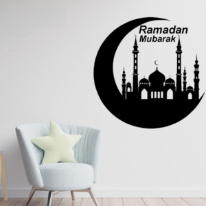 Ramzan Mubarak Islamic Calligraphy 3D Wooden Wall Decorative Gift Stylish Design Office Living Room I Decorating Items