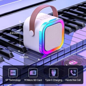 Portable Bluetooth Karaoke Speaker with RGB Lights & Controllable Battery – Mini Loud Speaker for Kids, Girls, and Boys | Perfect Gift for Family Parties and Karaoke Fun ( Without Mic )