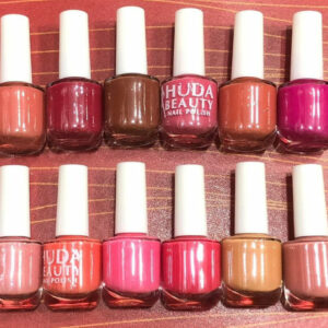 Huda Beauty Nude Nail Polish Set (6 Pcs Random Colors) with Free Nail Polish Remover - Smooth, Fade-Resistant & Professional Manicure Kit (Pack of 2)