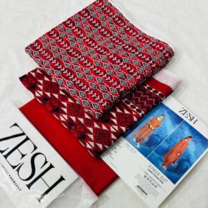 ✨ ZESH   ✨ 3 PieceUnstitched Suit ZESH SUMMAER LAWN COLLECTION 2025