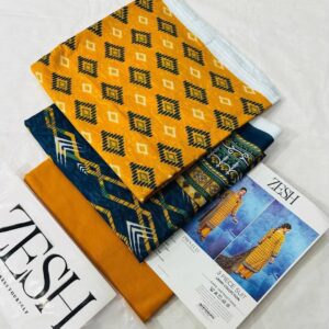 ✨ ZESH   ✨ 3 PieceUnstitched Suit ZESH SUMMAER LAWN COLLECTION 2025