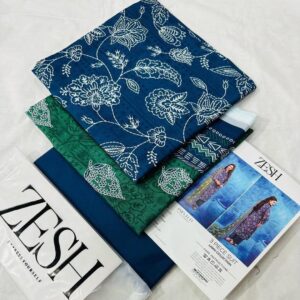 ✨ ZESH   ✨ 3 PieceUnstitched Suit ZESH SUMMAER LAWN COLLECTION 2025
