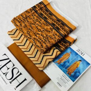 ✨ ZESH   ✨ 3 PieceUnstitched Suit ZESH SUMMAER LAWN COLLECTION 2025