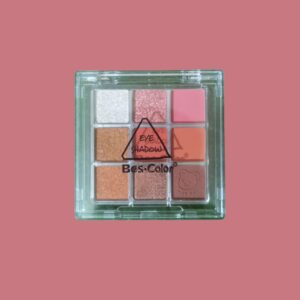 9 Colors Eyeshadow Palette – Multicolor Matte & Glitter | Cream-Based