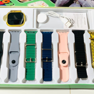 Q804 Imran Khan New Model Watch – Golden Color with 7 Straps & Original Metal Strap