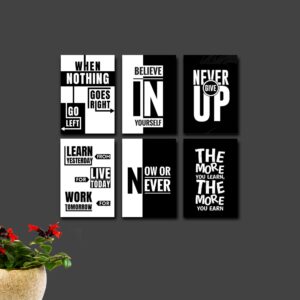 Set of 6 wooden canvas frames motivational quotes Size 8x11 inch