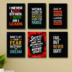 Set Of 6 Motivational Wooden Canvas Frames For Wall Decore 8x11 inches size / Sticky Phototiles Frames