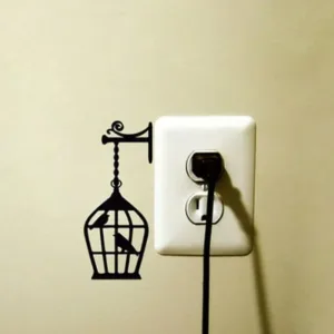 Birdcage Switch Sticker Wall Decoration bird cage sticker switch sticker switchboard stickers