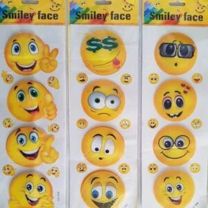 SMILY STICKERS DIFFERENT EMOJIS IN ONE PACKETS CUTE EMOJI SMILY STICKER FOR KIDS  USE FOR DECORATION OR HOME-DECOR (pack of 8 pcs )