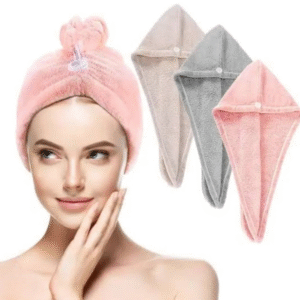 Hair Drying Towel Cap – Quick Dry, Soft & Absorbent Turban Wrap for Women | Anti-Frizz Hair Wrap Towel for Bathroom & Salon Use