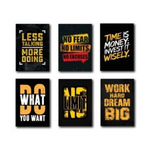 Set Of 6 Motivational Wooden Canvas Frames For Wall Decore 8x11 inches size / Sticky Phototiles Frames