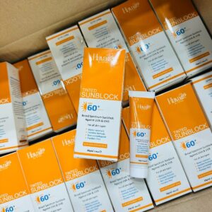 Haya Tinted Sunblock SPF 50 Broad Spectrum UV Protection with Natural Skin Tint, Lightweight & Non-Greasy Formula for All Skin Types write me description for this