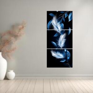 set of 3 leaf art wooden frames for wall decoration / sticky photo tiles