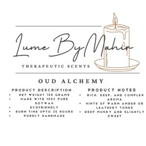 Oud Alchemy Candle | Every Flicker Tells a Tale – Handmade Amber & Musk Soy Wax Candle - 100gram