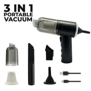 3 In 1 Portable Vacuum Cleaner Duster Blower Air Pump Wireless Hand-held Cleaning For Car Home (GZ000011)