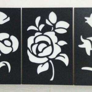 Flowers 3 pec set Wall decorations MDF Wood material